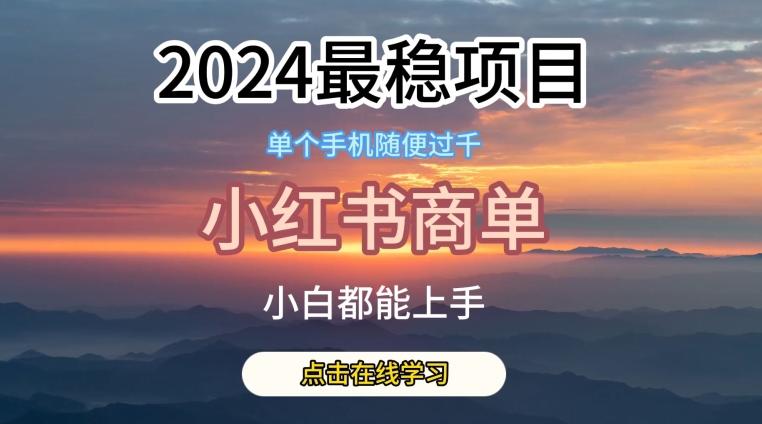 2024最稳蓝海项目，小红书商单项目，没有之一【揭秘】-E网资源