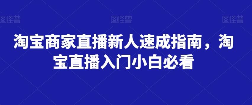 淘宝商家直播新人速成指南，淘宝直播入门小白必看-E网资源