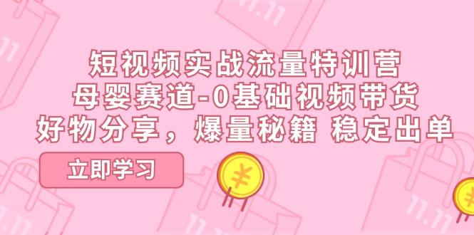 短视频实战流量特训营，母婴赛道-0基础带货，好物分享，爆量秘籍 稳定出单-E网资源
