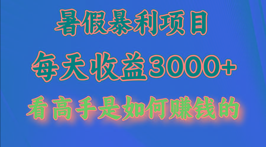 暑假暴力项目 1天收益3000+，视频号，快手，不露脸直播.次日结算-E网资源