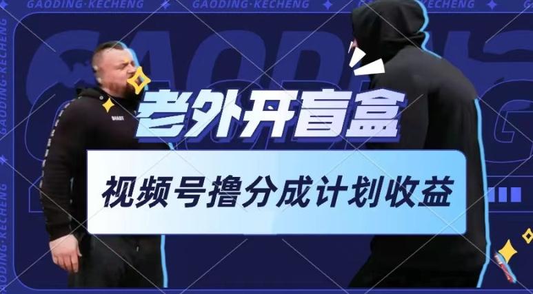 老外开盲盒视频，撸视频号分成计划收益，每天只需一小时，新手小白轻松上手【揭秘】-E网资源