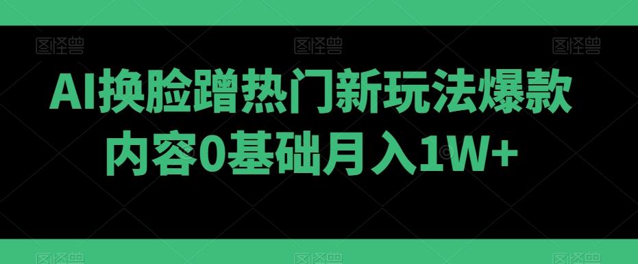 AI换脸蹭热门新玩法爆款内容0基础月入1W+-E网资源