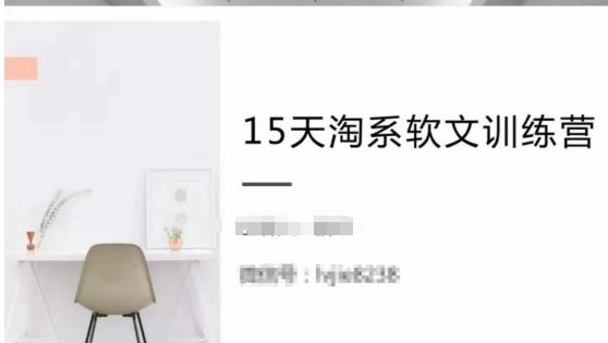 15天淘系软文训练营，跟年入50万的淘系软文导师，学习月收过万的淘系软文-E网资源