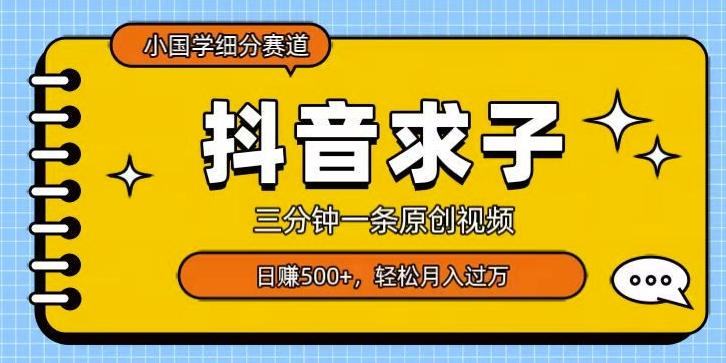 小国学细分赛道，三分钟一条原创视频，日赚500+，可矩阵复制-E网资源