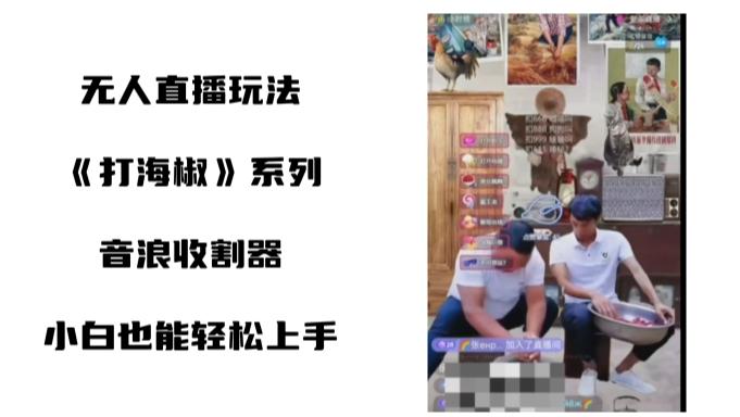 打海椒无人直播整蛊项目，小白轻松上手撸音浪收割器（教程+工具+素材）-E网资源