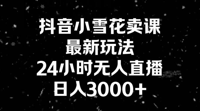 抖音小雪花卖课，24小时无人直播，日入3000+，小白也能轻松操作-E网资源