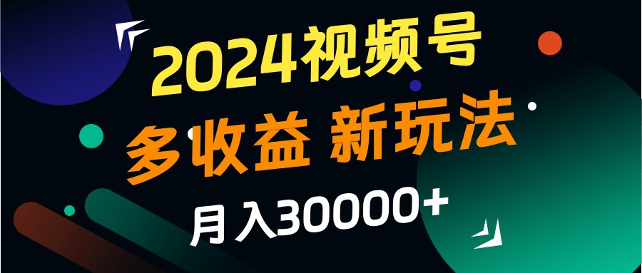 2024视频号多收益的新玩法，月入3w+，新手小白都能简单上手！-E网资源