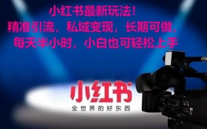 小红书最新玩法！精准引流，私域变现，长期可做，每天半小时，小白也可轻松上手-E网资源