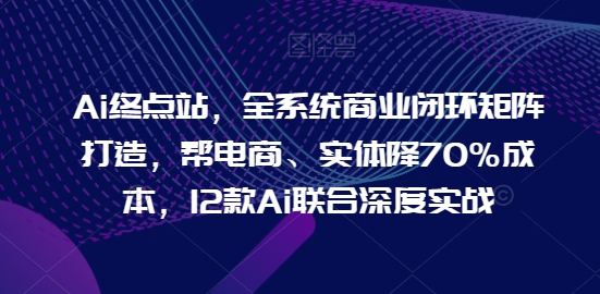 Ai终点站，全系统商业闭环矩阵打造，帮电商、实体降70%成本，12款Ai联合深度实战【0906更新】-E网资源