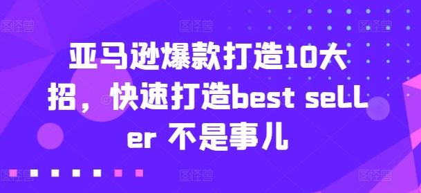 亚马逊爆款打造10大招，快速打造best seller 不是事儿-E网资源