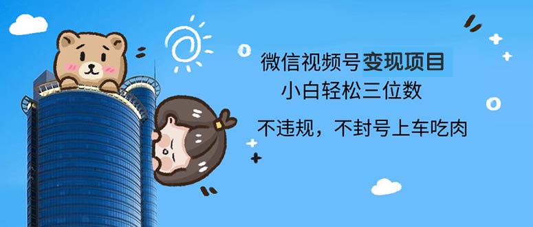 2024最新微信视频号变现项目，小白轻松月入四位数-E网资源