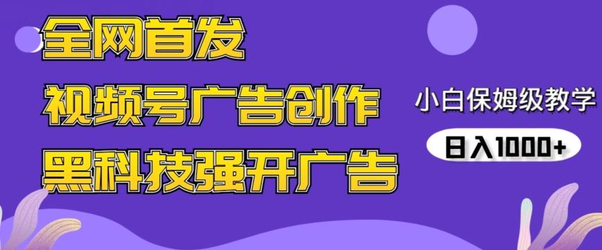 全网首发蝴蝶号广告创作，用AI做视频，黑科技强开广告，小白跟着做，日入1000+【揭秘】-E网资源