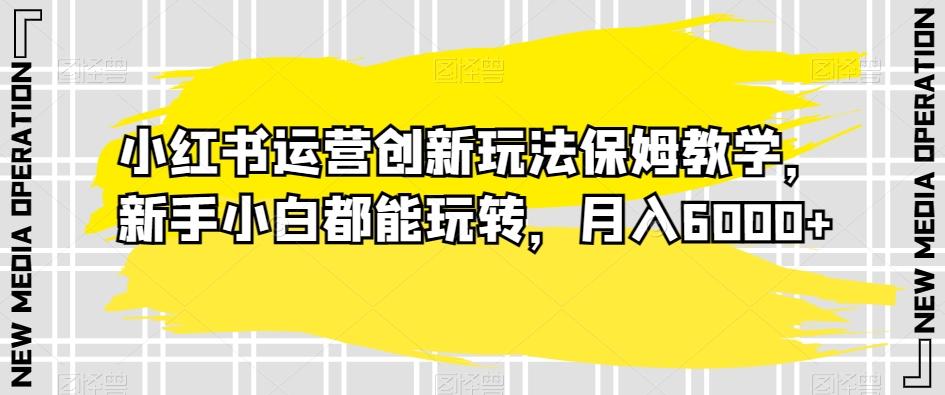 小红书运营创新玩法保姆教学，新手小白都能玩转，月入6000+【揭秘】-E网资源