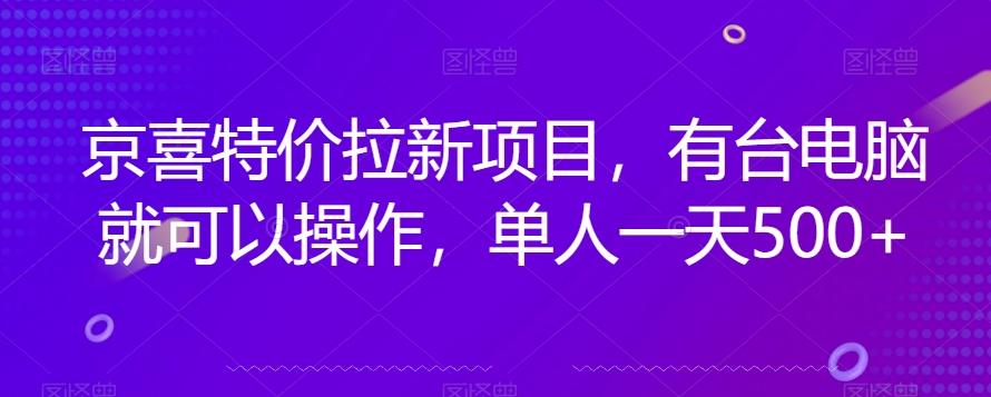 京喜特价拉新新玩法，有台电脑就可以操作，单人一天500+【揭秘】-E网资源