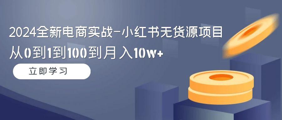 2024全新电商实战-小红书无货源项目：从0到1到100到月入10w+-E网资源