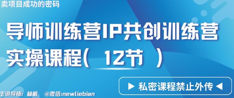 导师训练营3.0IP共创训练营私密实操课程(12节)-卖项目的密码成功秘诀【揭秘】-E网资源