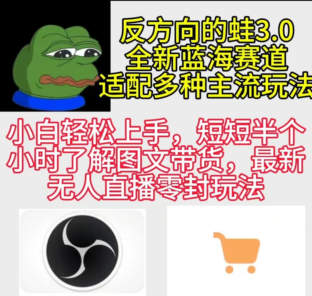 (9485期)反方向的蛙3.0，图文最新玩法，变现多元化，新蓝海项目，小白轻松上手-E网资源
