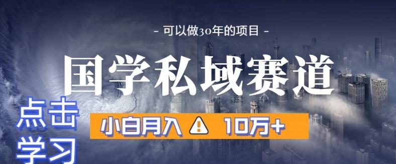 暴力国学私域赛道，小白月入10万+，引流+转化完整流程【揭秘】-E网资源