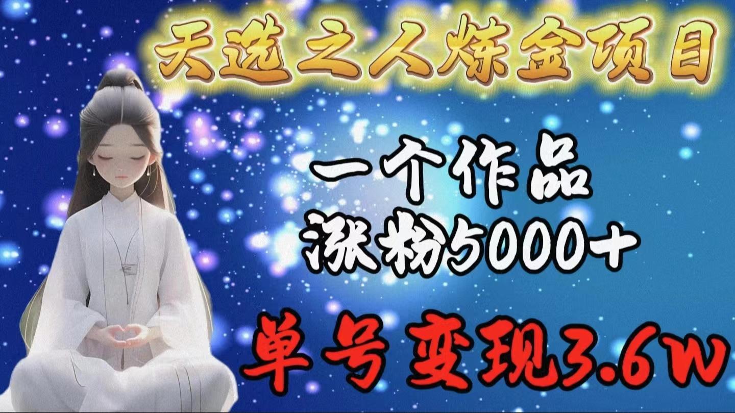(9693期)天选之人炼金项目，一个作品涨粉5000+，单号变现3.6w-E网资源