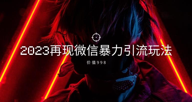 价值998元2023最新微信暴力引流玩法，日引流50-100+-E网资源