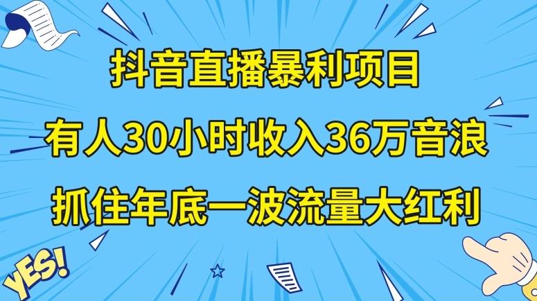 抖音直播暴利项目，有人30小时收入36万音浪，公司宣传片年会视频制作，抓住年底一波流量大红利【揭秘】-E网资源