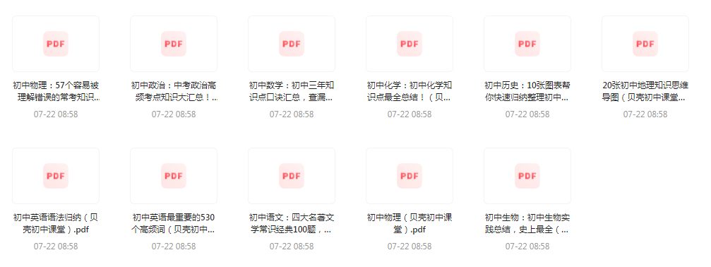 初中全科知识清单资料-E网资源