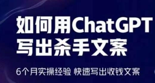 如何用ChatGPT写出杀手文案，6个月实操经验，快速写出收钱文案-E网资源