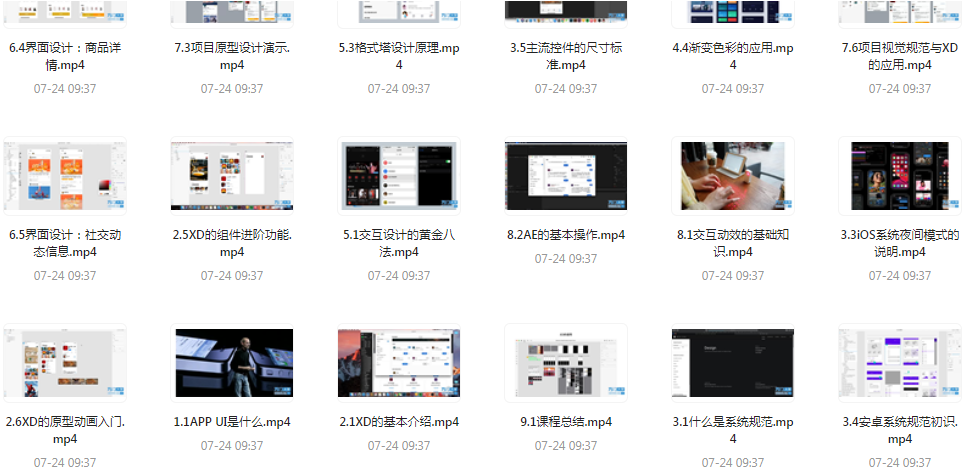 UI设计师入门指南全套课程 从入门到精通（视频课程+课件）-E网资源