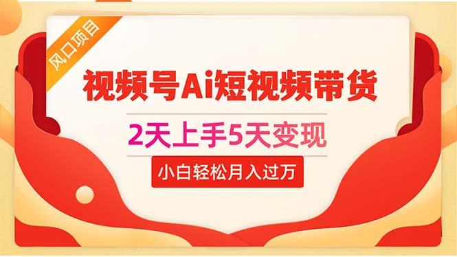 2天上手5天变现视频号Ai短视频带货0粉丝0基础小白轻松月入过万-E网资源