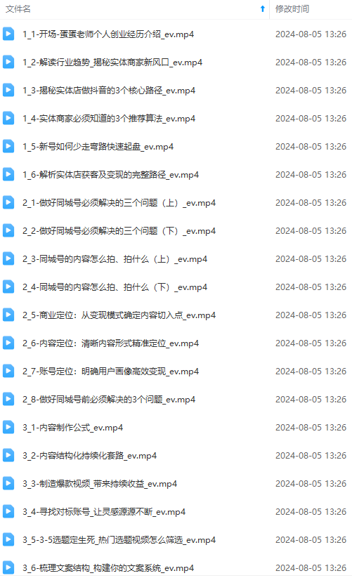 图片[1]-实体店老板获客特训营：认知、定位、文案、矩阵、直播、AI等(72节-E网资源
