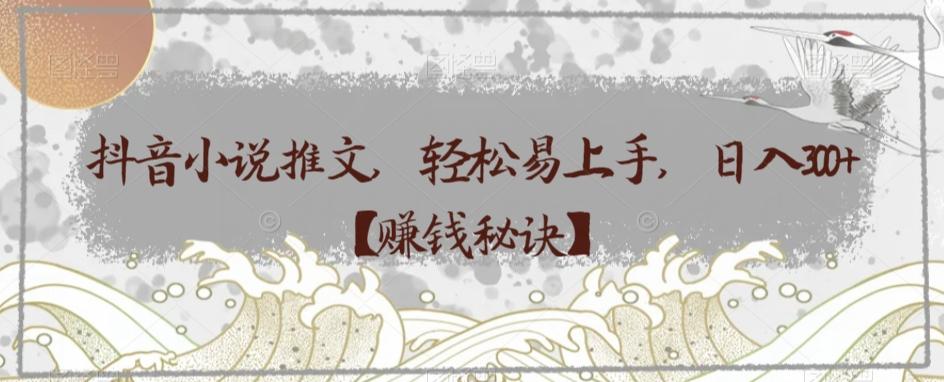 抖音小说推文，轻松易上手，日入300+【赚钱秘诀】-E网资源