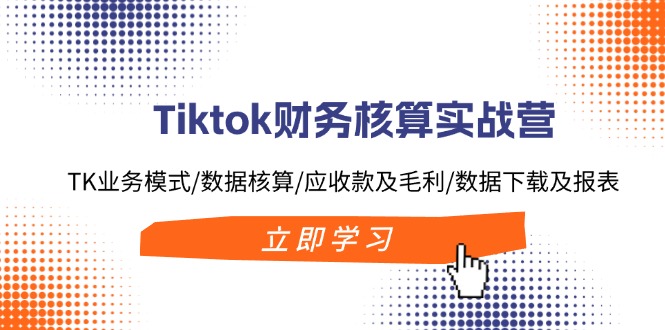 Tiktok财务核算实战营：TK业务模式/数据核算/应收款及毛利/数据下载及报表-E网资源