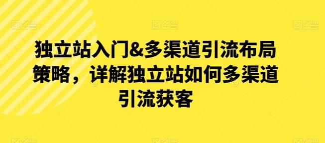 独立站入门&多渠道引流布局策略，详解独立站如何多渠道引流获客-E网资源
