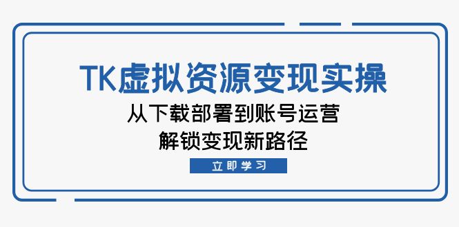 TK虚拟资料变现实操：从下载部署到账号运营，解锁变现新路径-E网资源