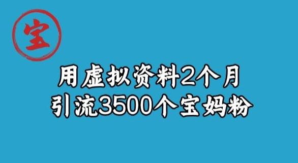 宝哥虚拟资料项目，2个月引流3500个宝妈粉-E网资源