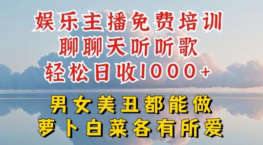 娱乐主播免费培训聊聊天听听歌轻松日收1K+，男女美丑都能做萝卜白菜各有所爱【揭秘】-E网资源