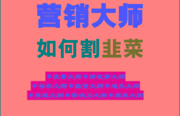 《营销大师如何割韭菜》禁止外传的大师绝学电子书-E网资源