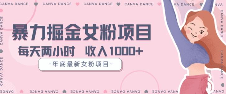 年底暴力女粉掘金项目5天变现1.5W+【揭秘】-E网资源