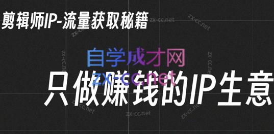 小钱老师·剪辑师个人ip流量思维与运营策略课-E网资源