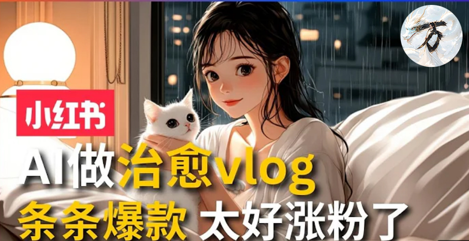 AI治愈系vlog动画视频，小红书1个月轻松涨粉破万，商单报价1500+日入2000+-E网资源