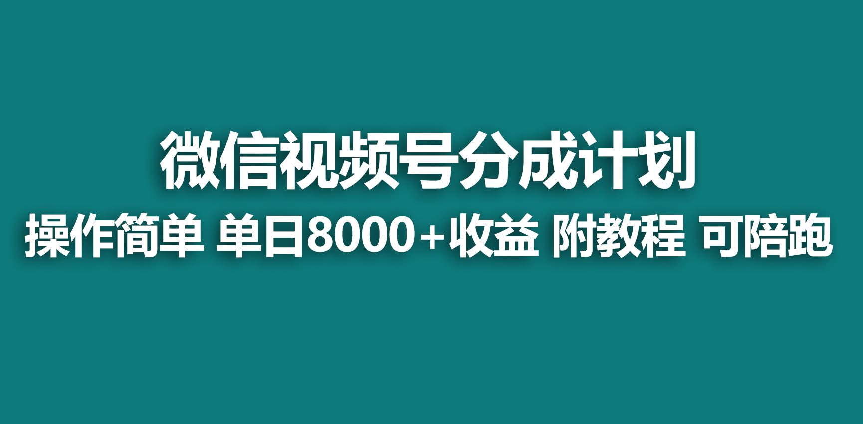【蓝海项目】视频号分成计划，快速开通收益，单天爆单8000+，送玩法教程-E网资源