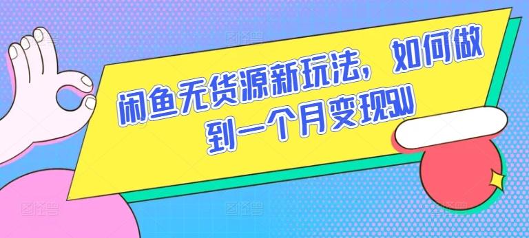 闲鱼无货源新玩法，如何做到一个月变现5W【揭秘】-E网资源