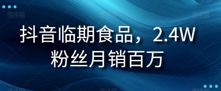 抖音临期食品项目，2.4W粉丝月销百万【揭秘】-E网资源