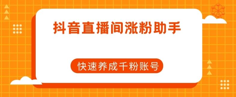 抖音直播间涨粉助手，快速养成千粉账号-E网资源