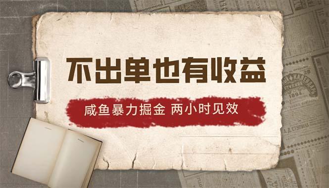 2024咸鱼暴力掘金，不出单也有收益，两小时见效，当天突破500+-E网资源