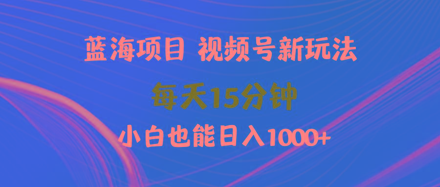 (9813期)蓝海项目视频号新玩法 每天15分钟 小白也能日入1000+-E网资源