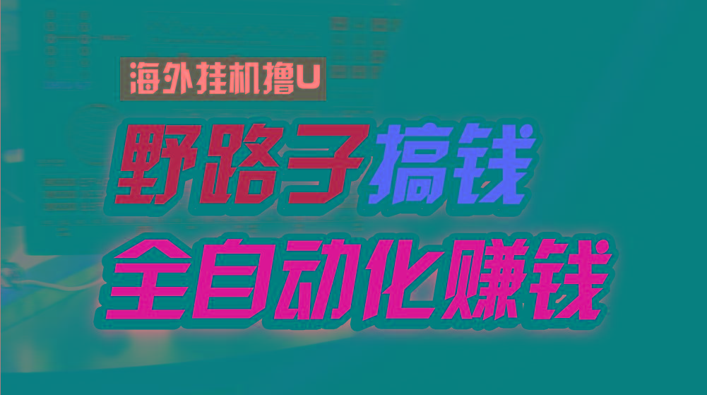 海外挂机撸U新平台，日赚8-15美元，全程无人值守，可批量放大，工作室内…-E网资源