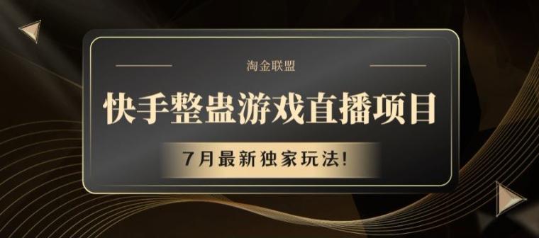 快手整蛊游戏直播项目，7月最新独家玩法【揭秘】-E网资源