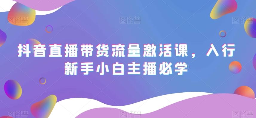 抖音直播带货流量激活课，入行新手小白主播必学-E网资源
