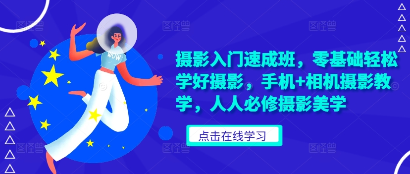 摄影入门速成班，零基础轻松学好摄影，手机+相机摄影教学，人人必修摄影美学-E网资源